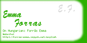 emma forras business card